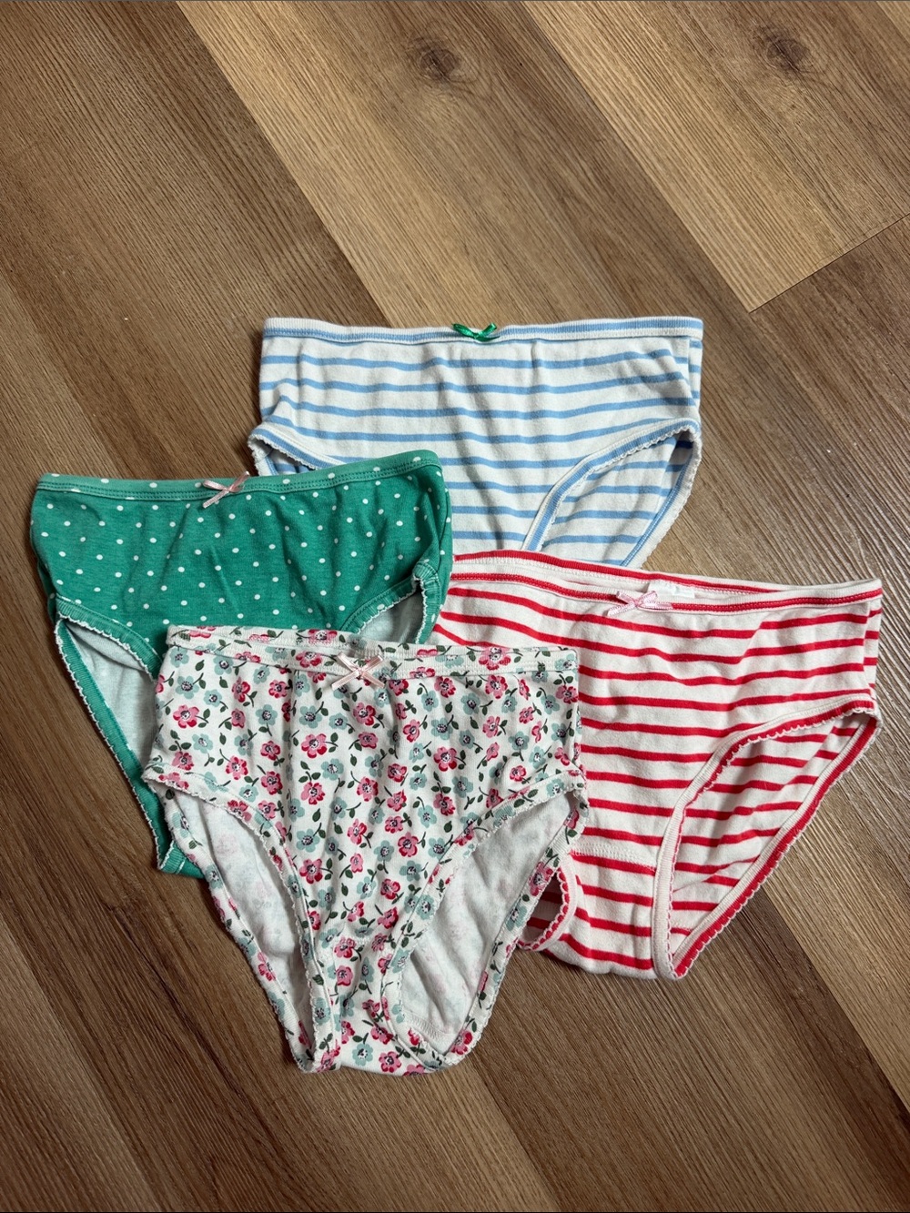 Mini Boden Cotton Girls Underwear Briefs Stiped Floral Size 11-12Y